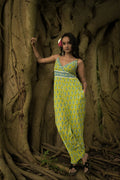 Lime Green Floral Print Wide-Leg Jumpsuit