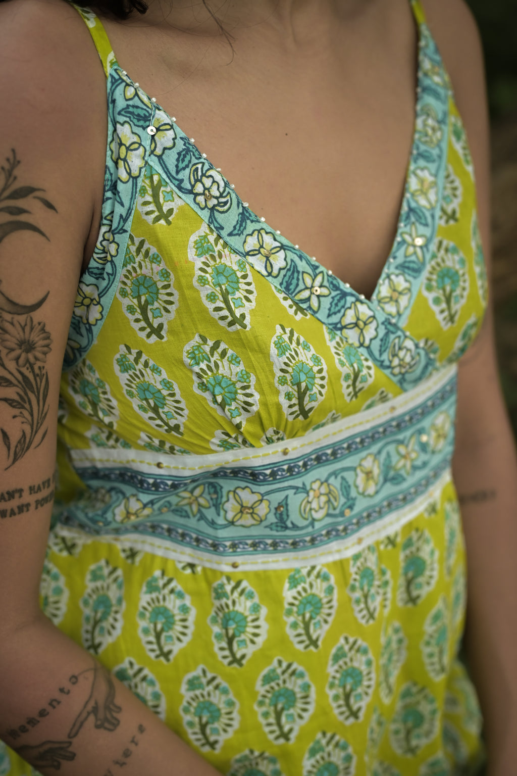 Lime Green Floral Print Wide-Leg Jumpsuit