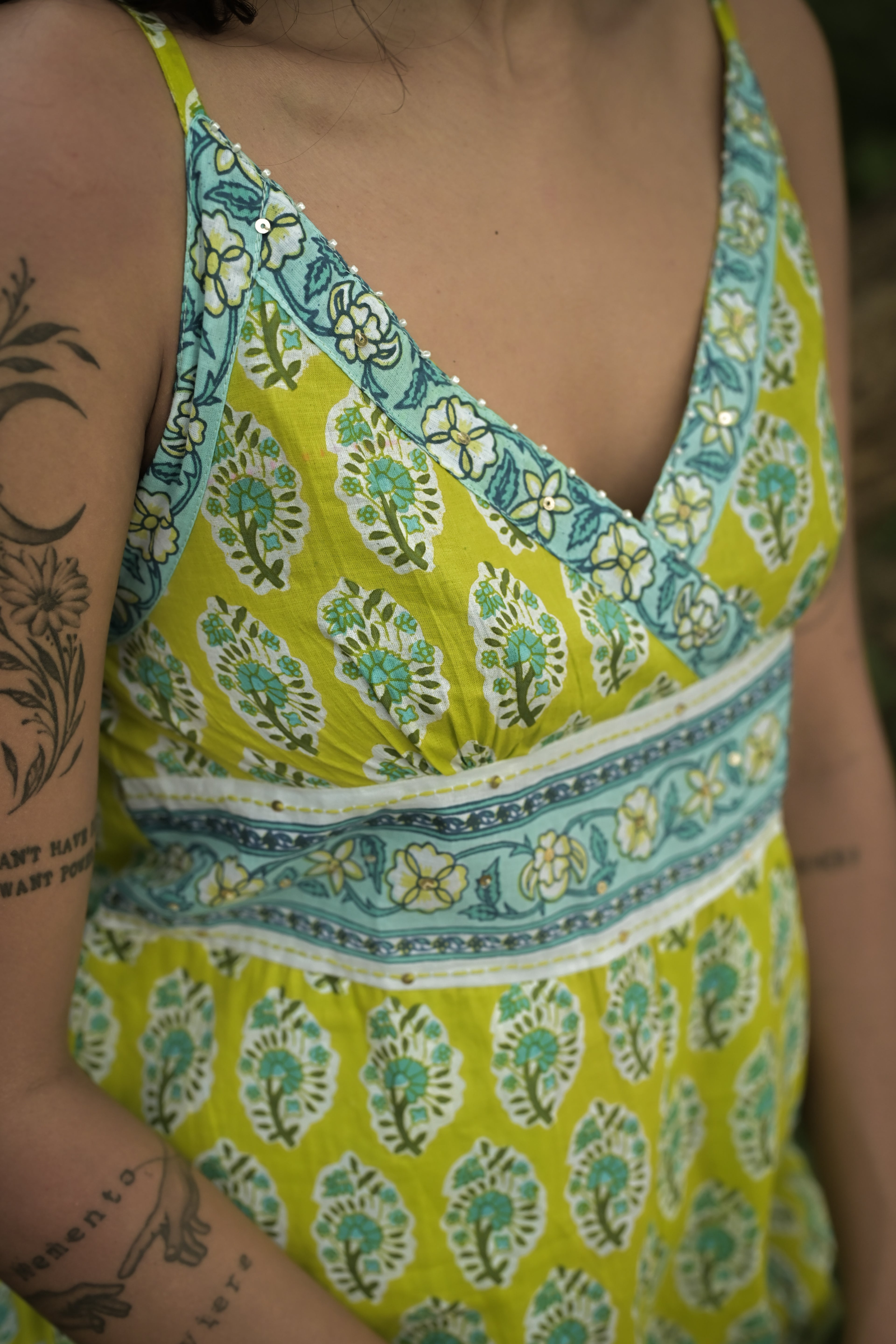 Lime Green Floral Print Wide-Leg Jumpsuit